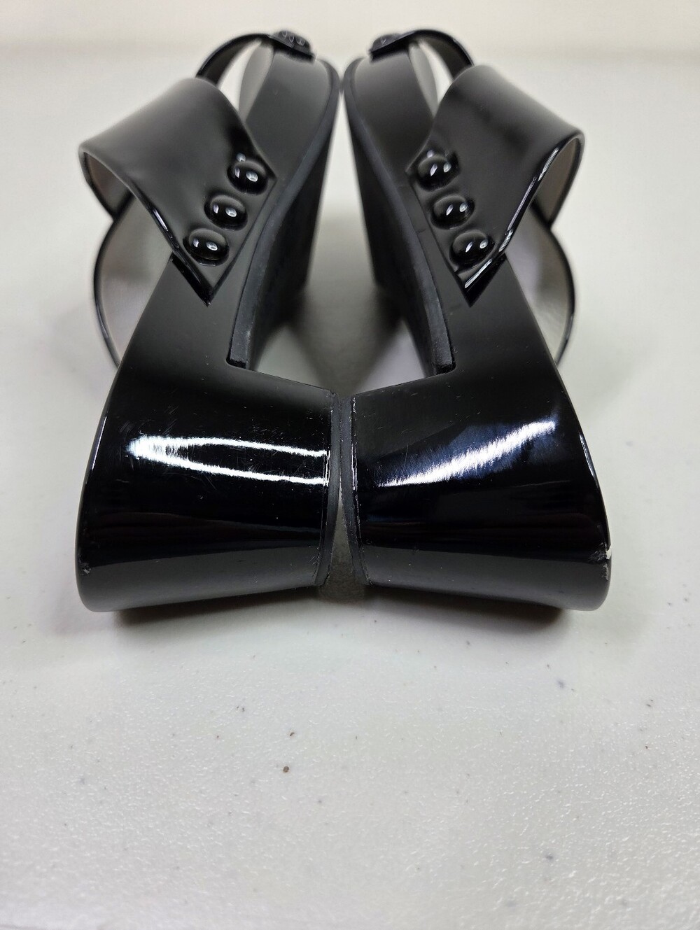 Pedro Garcia Black Patent Slide Sandals - Picture 11 of 16